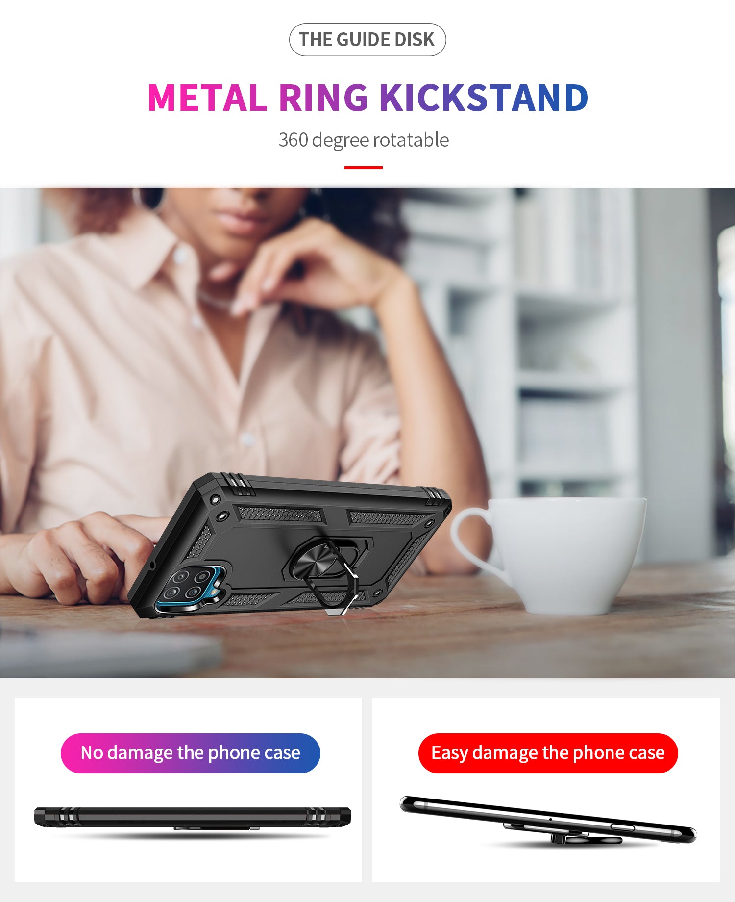 Samsung Galaxy A12(5G) Ring Magnetic GPS car mount Phone Holder