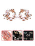 A Dozen of Flower Stud Earrings for Women Girls Cute Wreath Garland Earrings