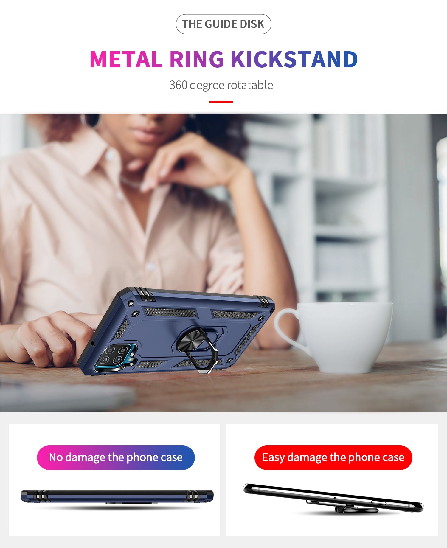 Samsung Galaxy A12(5G) Ring Magnetic GPS car mount Phone Holder
