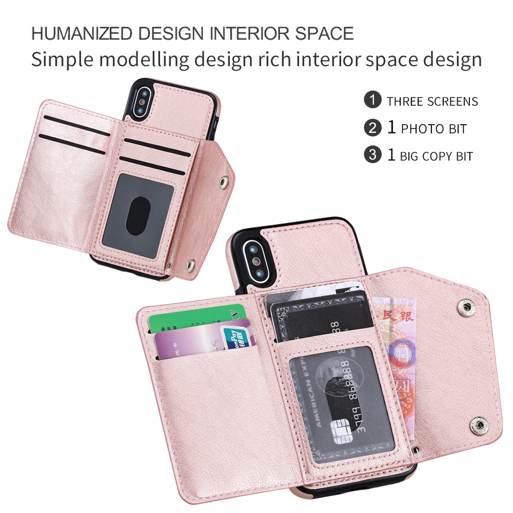 iPhone Xs Max (6.5") 2 in 1 Leather Wallet Case With 9 Credit Card Slots and Removable Back Cover 