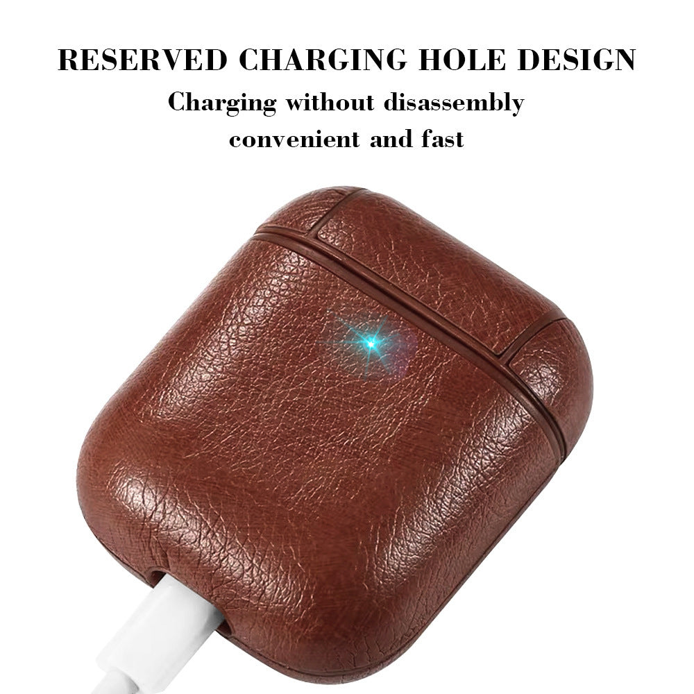 AirPods Case Protective Leather Cover and Skin Compatible with Apple AirPods