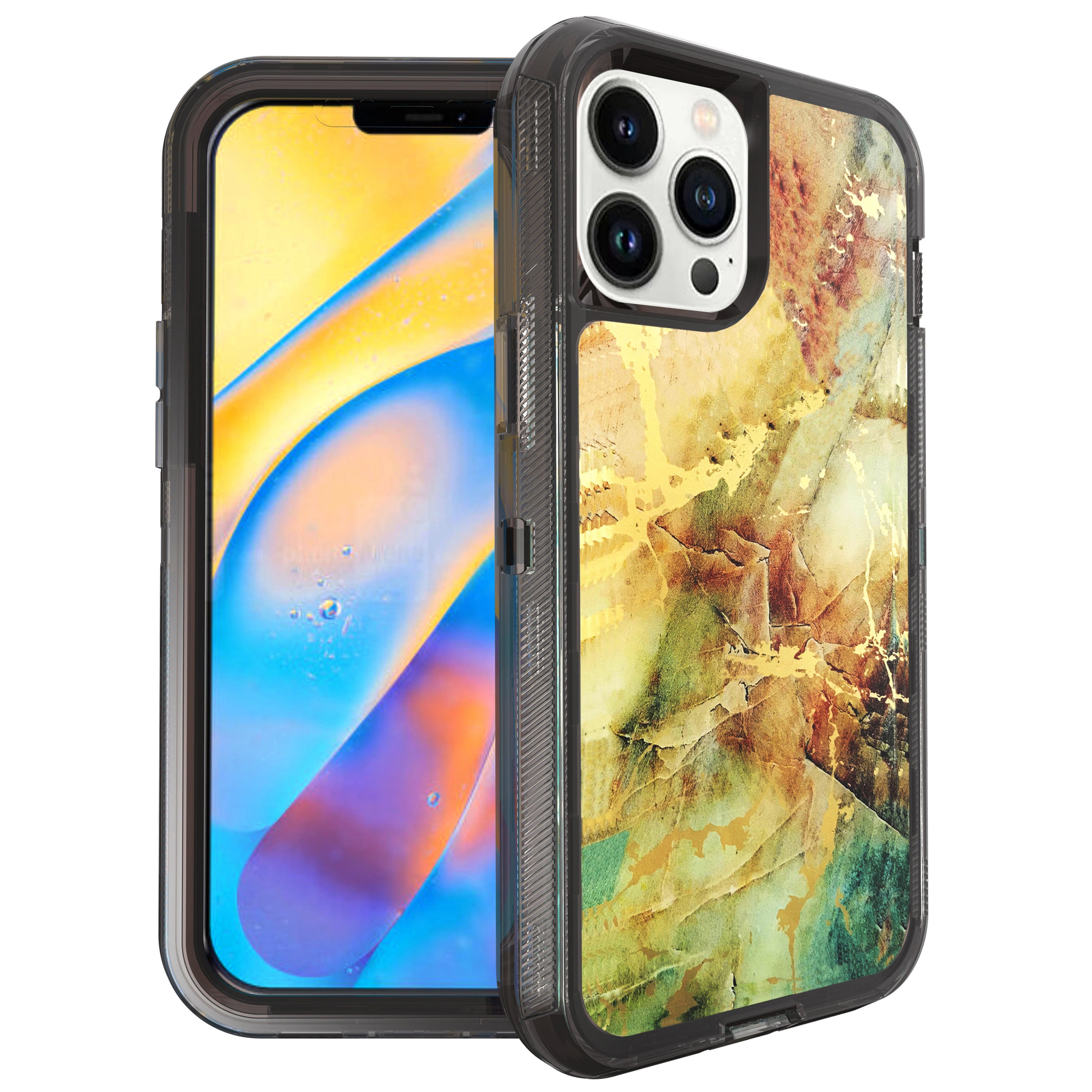 iPhone 13 Pro Anti-Shock Durable Protective TPU Heavy Duty Marble Clear case