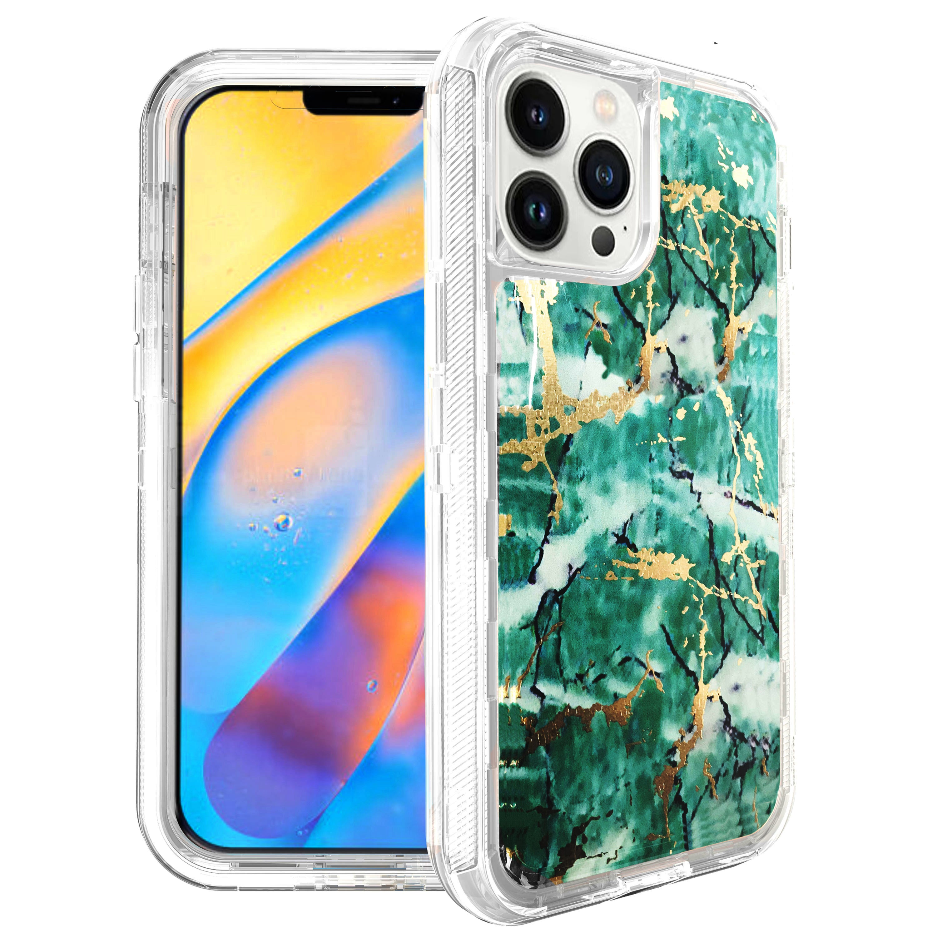 iPhone 13 Pro Anti-Shock Durable Protective TPU Heavy Duty Marble Clear case