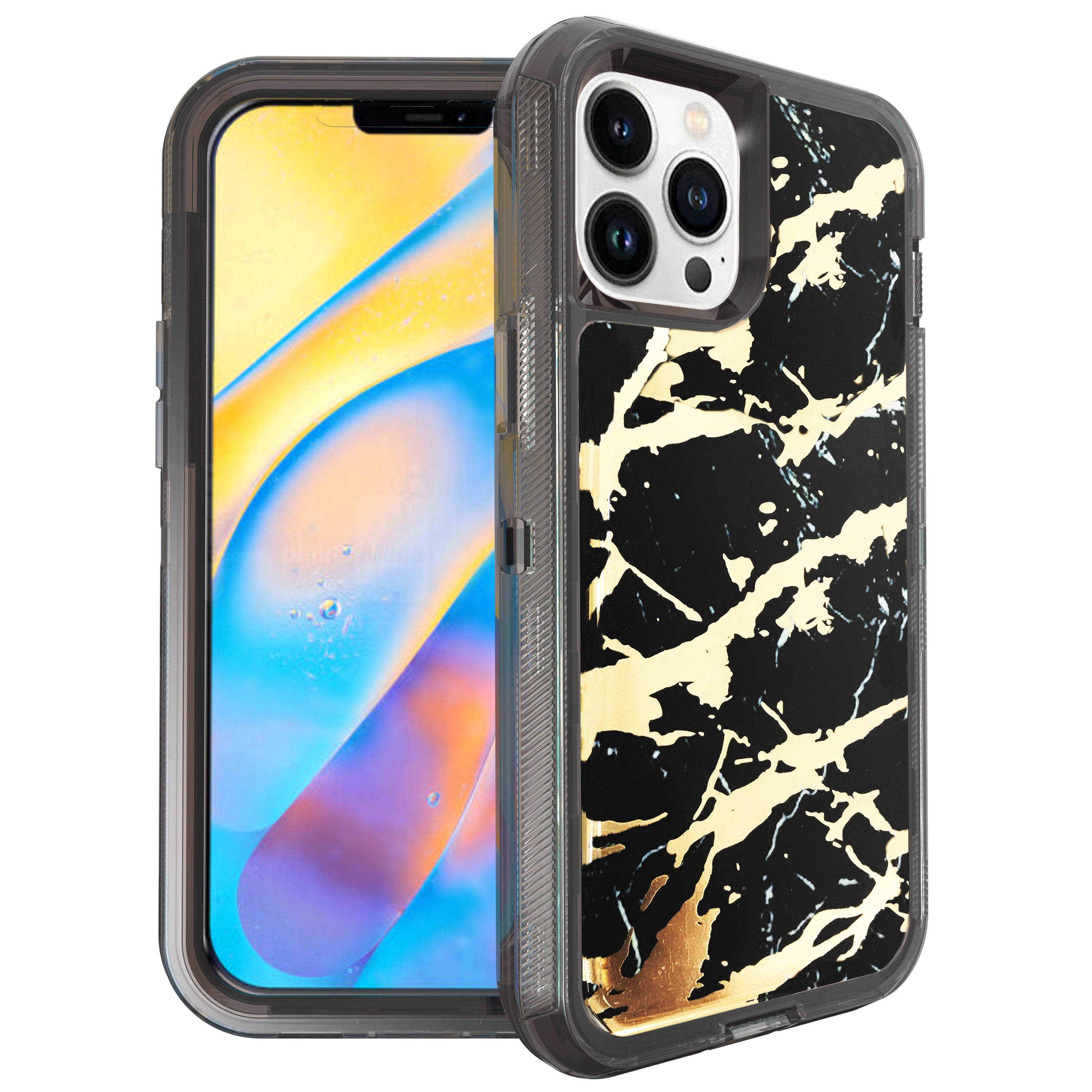 iPhone 13 Pro Anti-Shock Durable Protective TPU Heavy Duty Marble Clear case