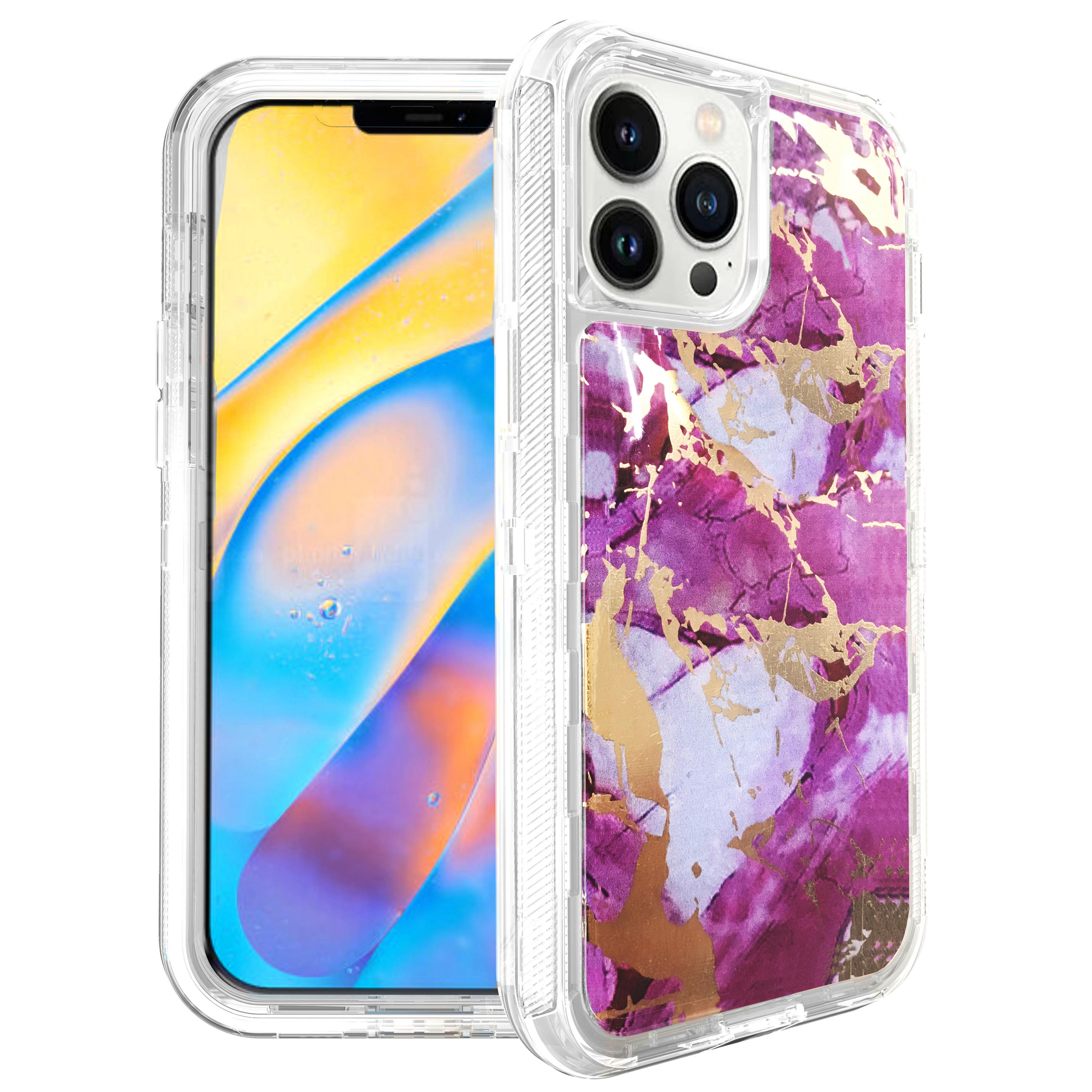 iPhone 13 Pro Anti-Shock Durable Protective TPU Heavy Duty Marble Clear case