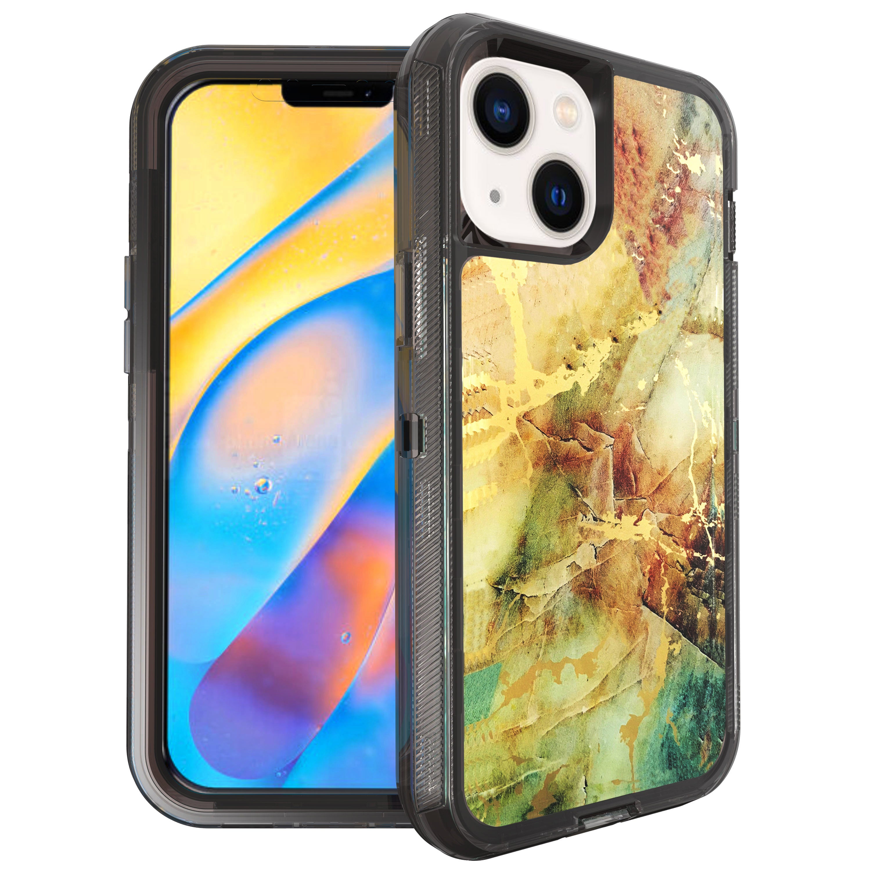Clear Case for iPhone 13 Anti-Shock Durable Protective TPU Heavy Duty Marble case