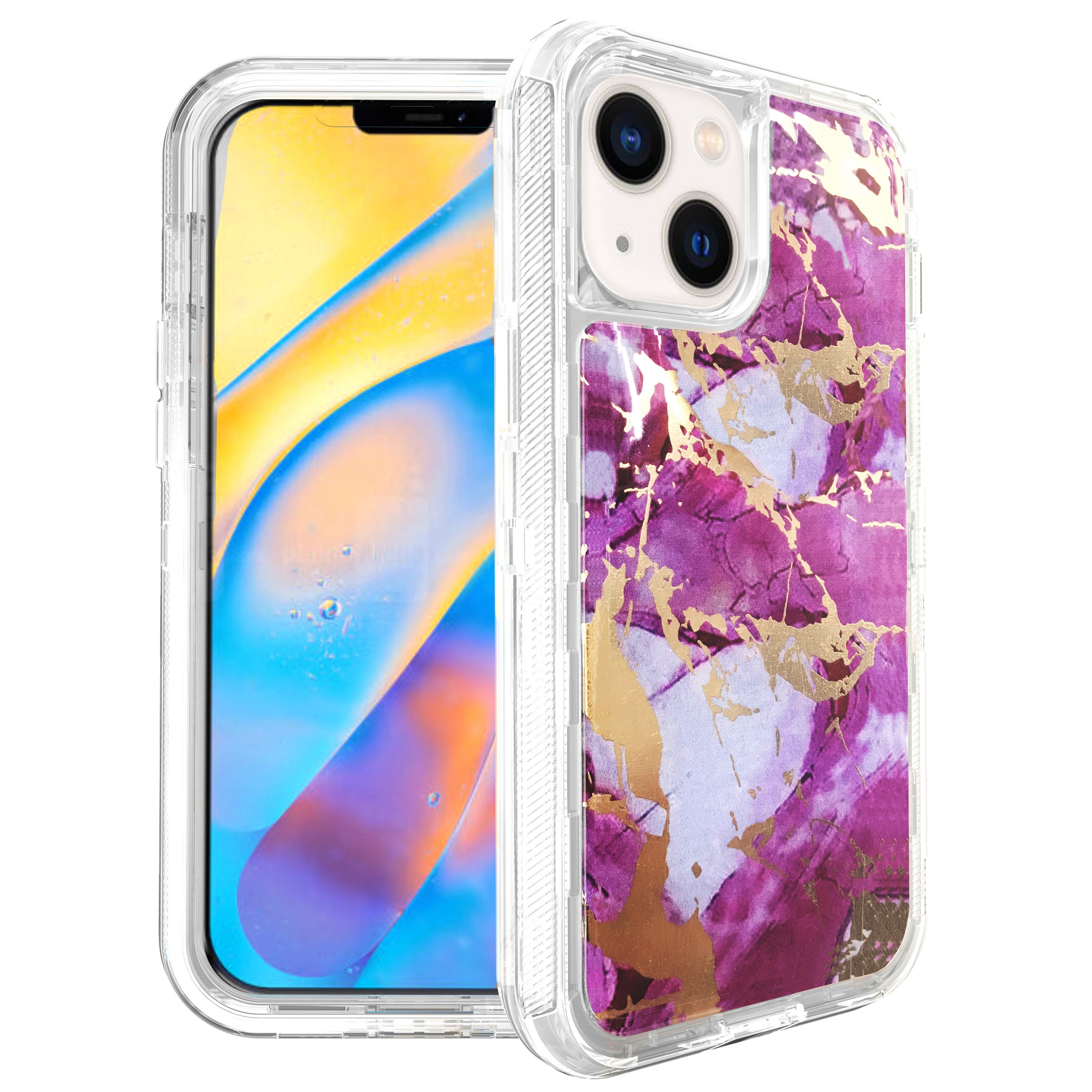 Clear Case for iPhone 13 Anti-Shock Durable Protective TPU Heavy Duty Marble case