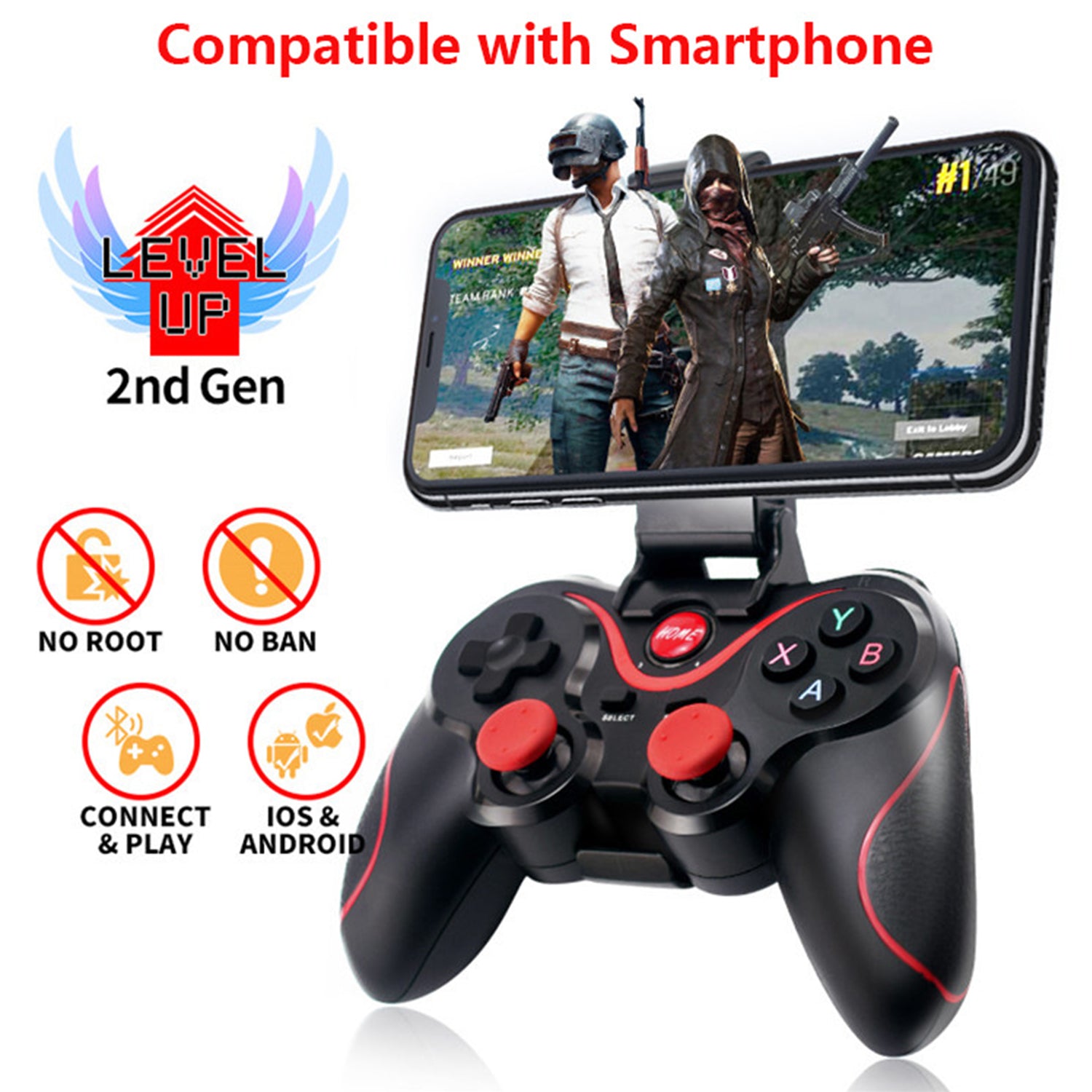 Wireless Bluetooth mobile phone holder receiver game handle