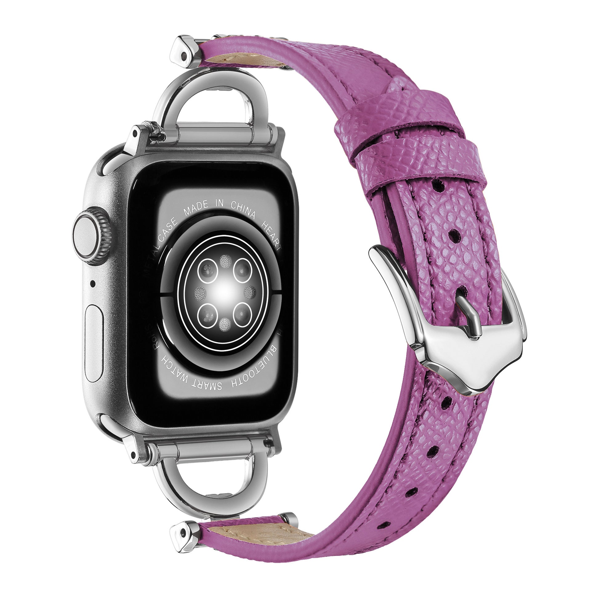 38/40/41mm Apple Watch series 7/6/5/4/3/2/1 metal  leather strap