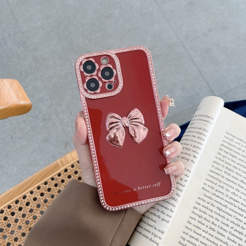 iPhone 13 Pro Diamond frame color electroplating bow case
