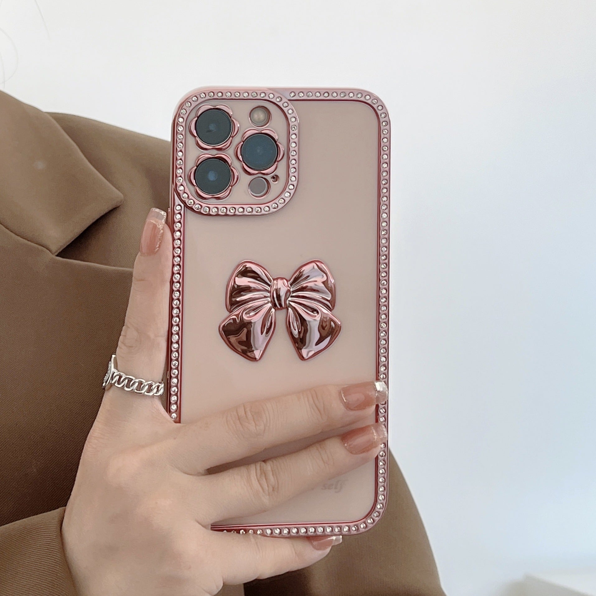 iPhone 13 Pro Diamond frame color electroplating bow case