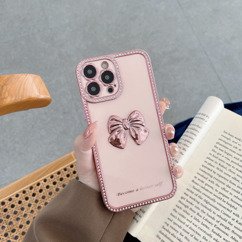 iPhone 13 Pro Diamond frame color electroplating bow case