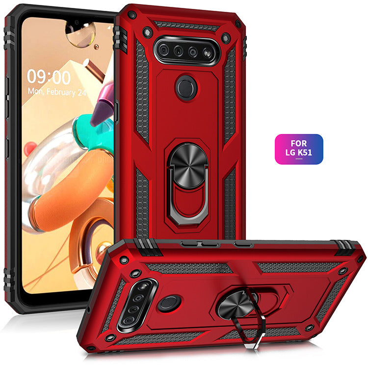 LG K51  Dual Colors Ring Magnetic GPS car mount Phone Holder case