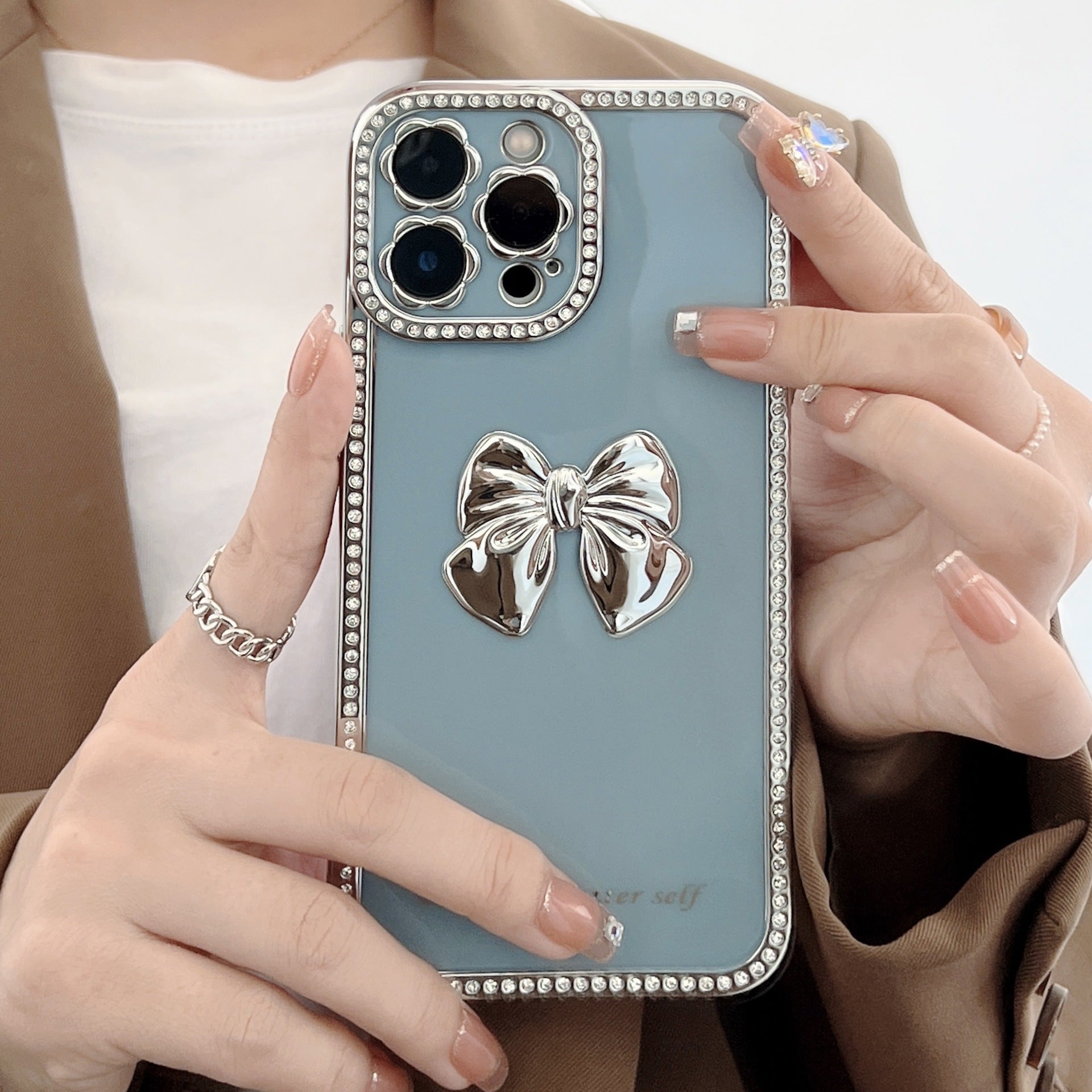 iPhone 13 Pro Diamond frame color electroplating bow case