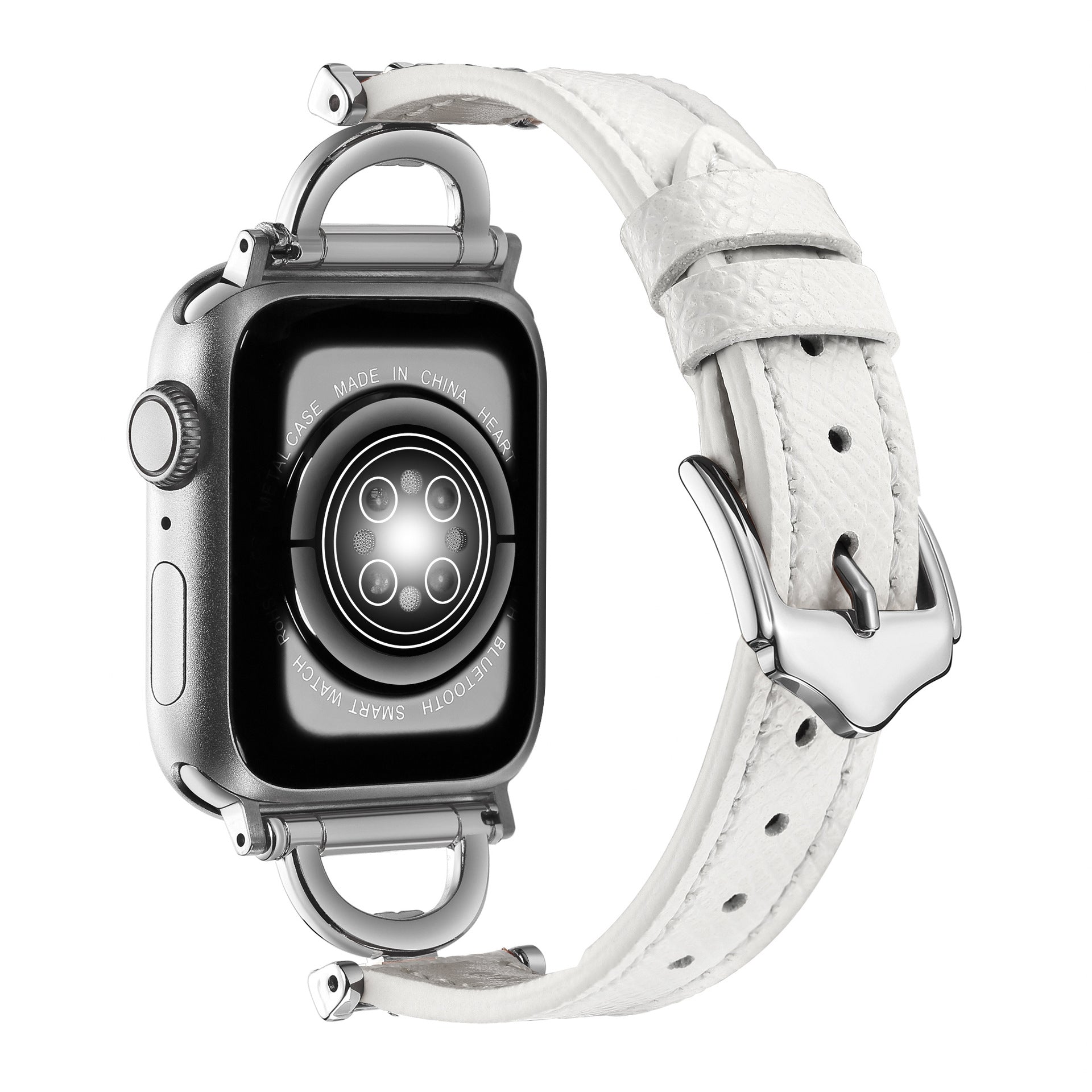 38/40/41mm Apple Watch series 7/6/5/4/3/2/1 metal  leather strap