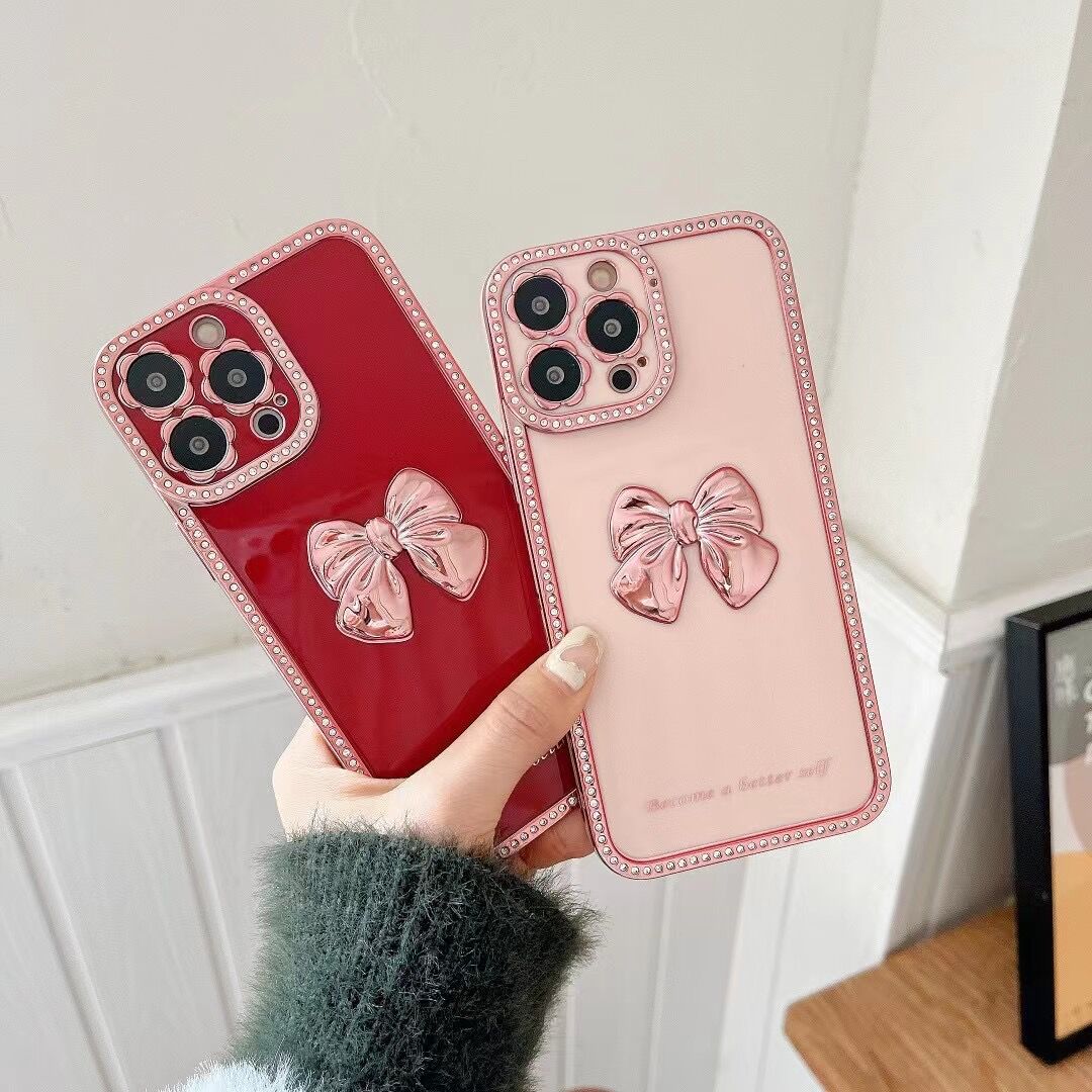 iPhone 13 Pro Diamond frame color electroplating bow case
