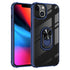 Ring Magnetic GPS car mount Phone Holder Case wiht Transparent Acrylic for iPhone 13 (5.4 ")-Black