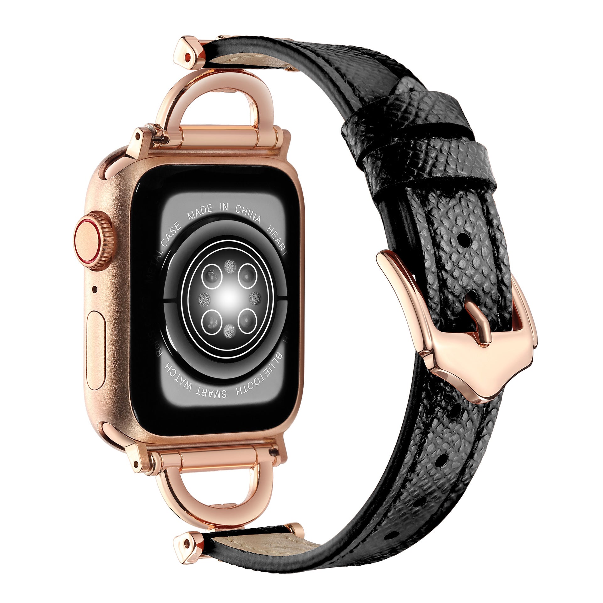 38/40/41mm Apple Watch series 7/6/5/4/3/2/1 metal  leather strap