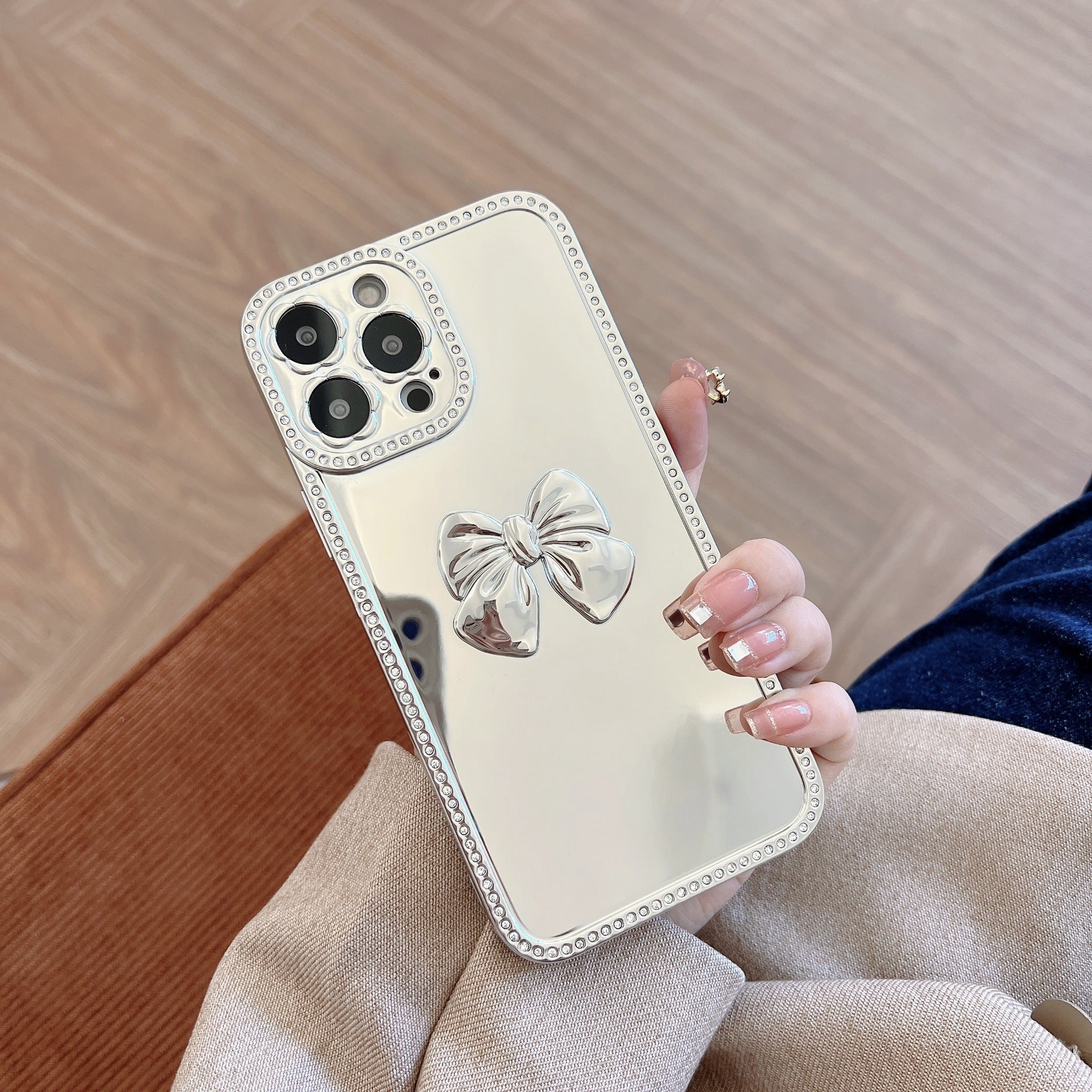 iPhone 13 Pro Diamond frame color electroplating bow case