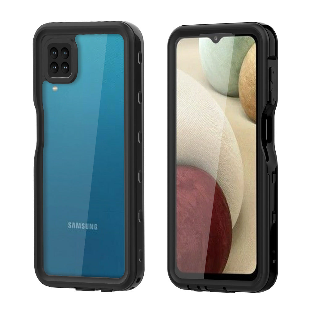 Samsung Galaxy A12 360 Full Protective Waterproof Case with Built-in Screen Fingerprint Protector (Teal)