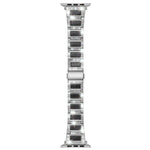 38/40/41mm Suitable for Apple metal strap Apple Watch Strap 2 / 3 / 4 / 5 / 6 / 7 diamond inlaid three bead stainless steel strap