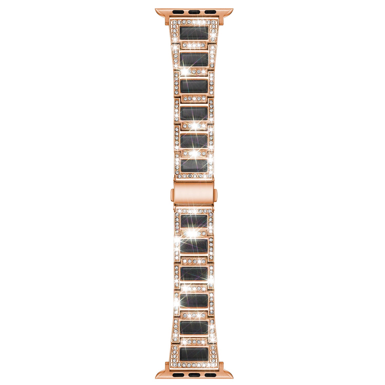 38/40/41mm Suitable for Apple metal strap Apple Watch Strap 2 / 3 / 4 / 5 / 6 / 7 diamond inlaid three bead stainless steel strap