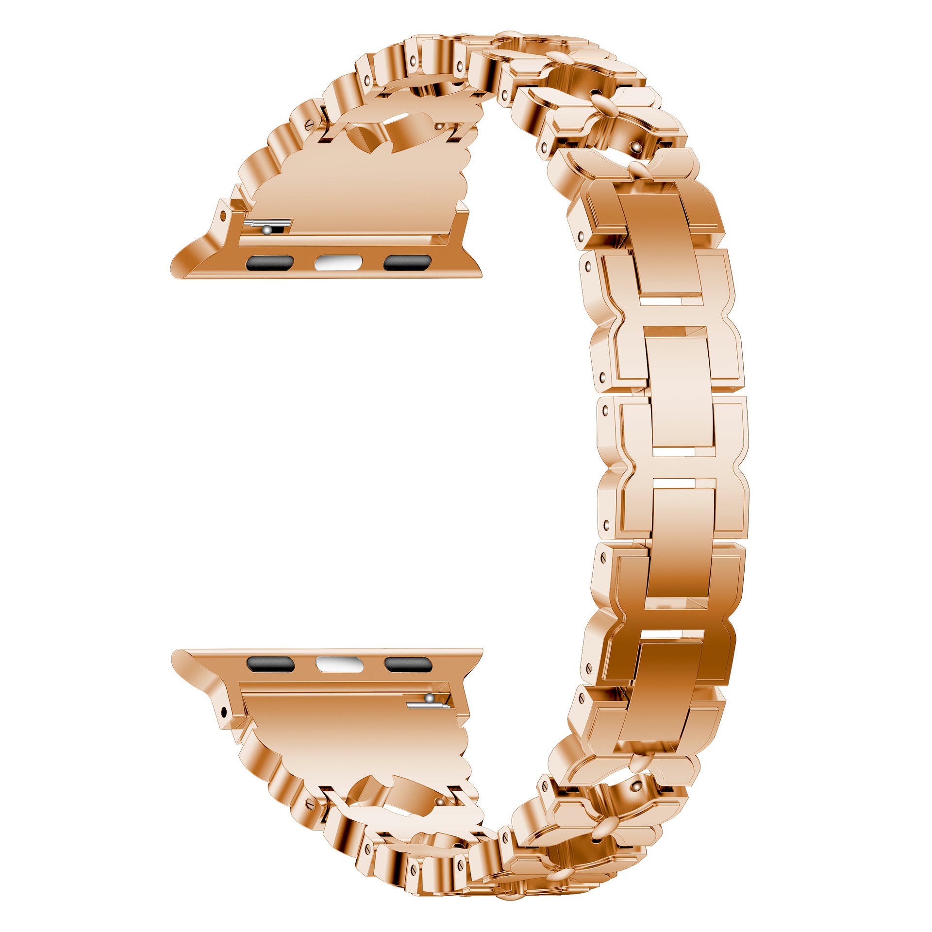 42/44/45mm Apple Watch SE/7/6/5/4/3/2/1 Bling Diamond Strap with Butterfly Clasp - Rose Gold