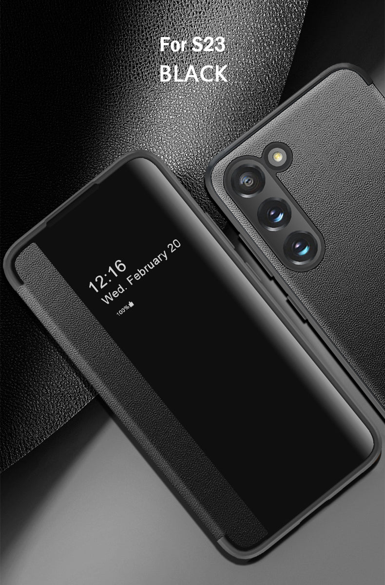 Samsung Galaxy S23 Side window flap Smart leather cover Case