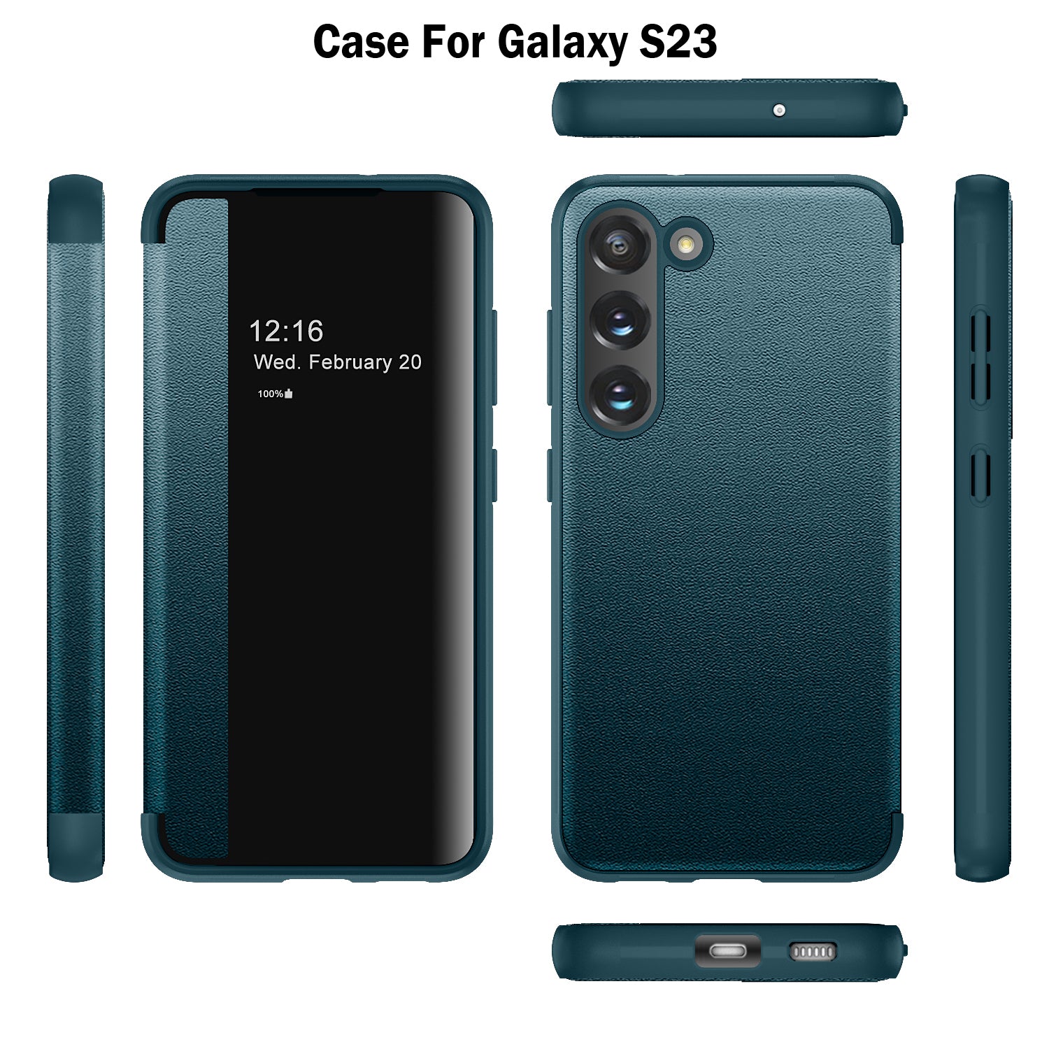 Samsung Galaxy S23 Side window flap Smart leather cover Case