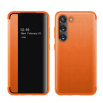 Samsung Galaxy S23 Plus Side window flap Smart leather cover Case
