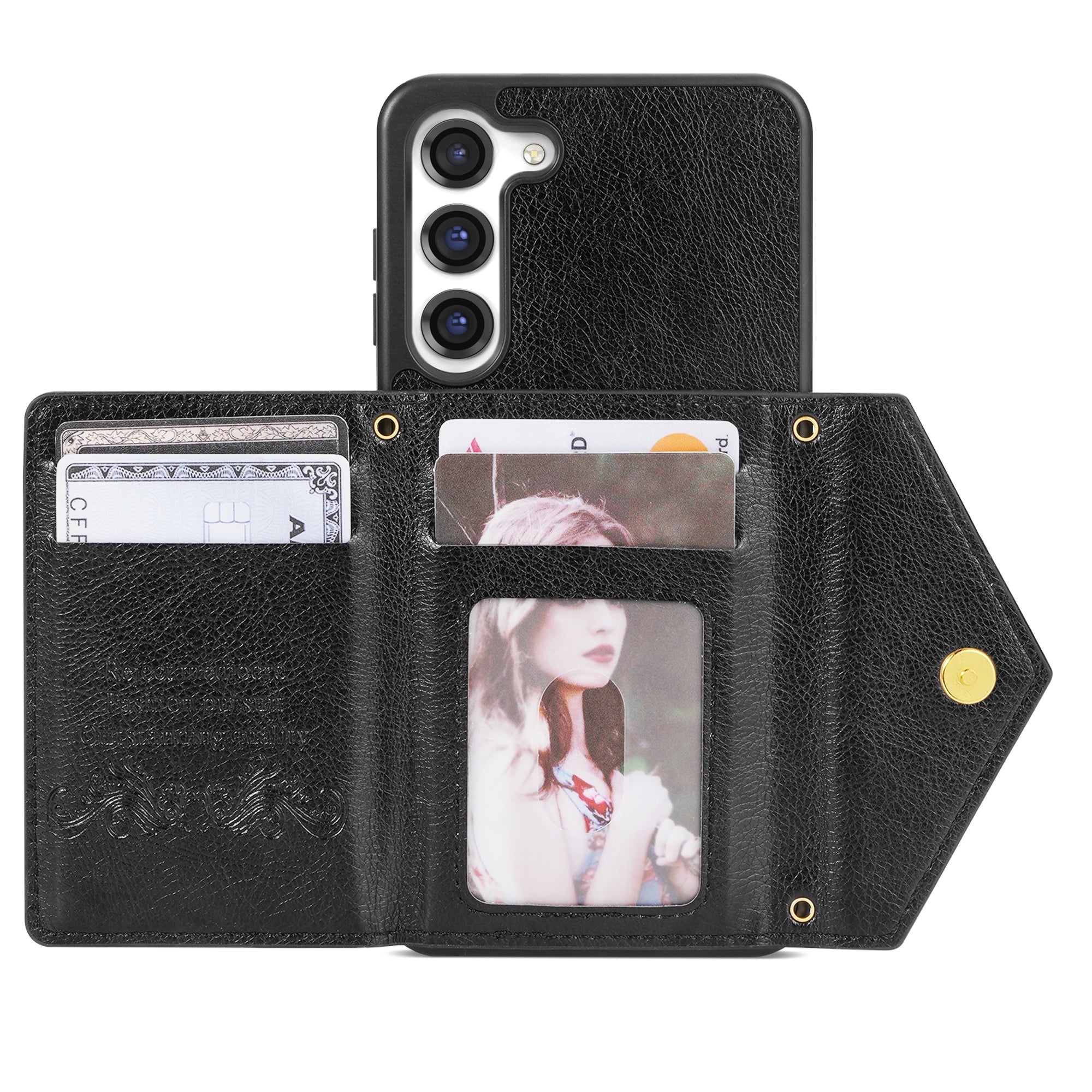 Samsung Galaxy S23 Plus lanyard 2 in 1 Leather card bag case card slots