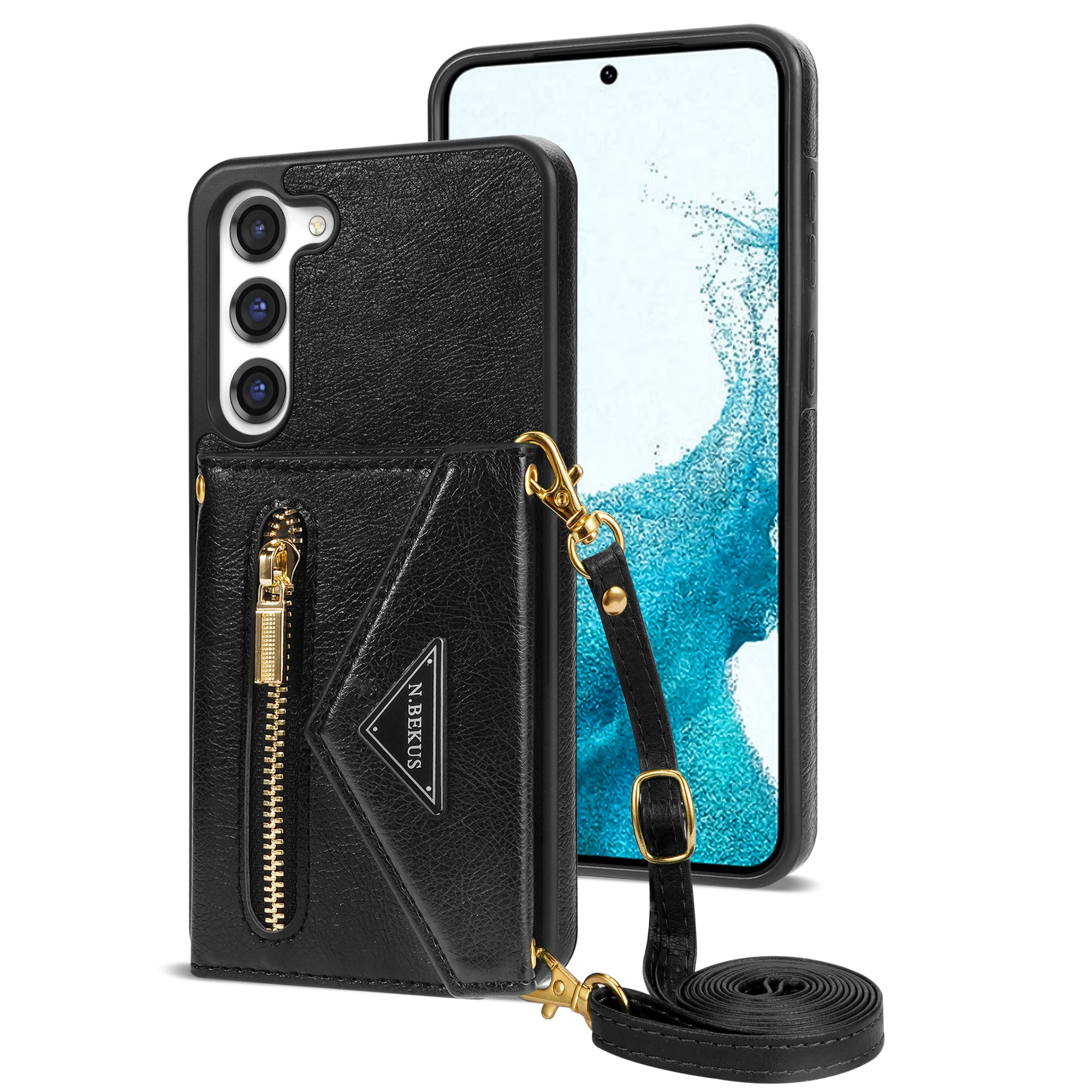 Samsung Galaxy S23 lanyard 2 in 1 Leather card bag case card slots