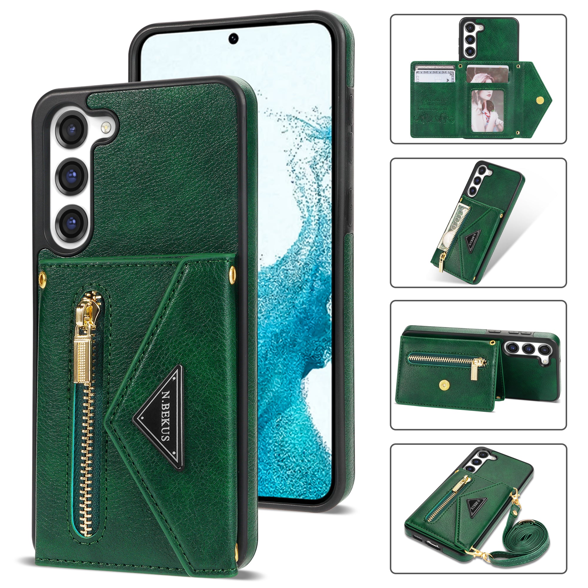 Samsung Galaxy S23 lanyard 2 in 1 Leather card bag case card slots