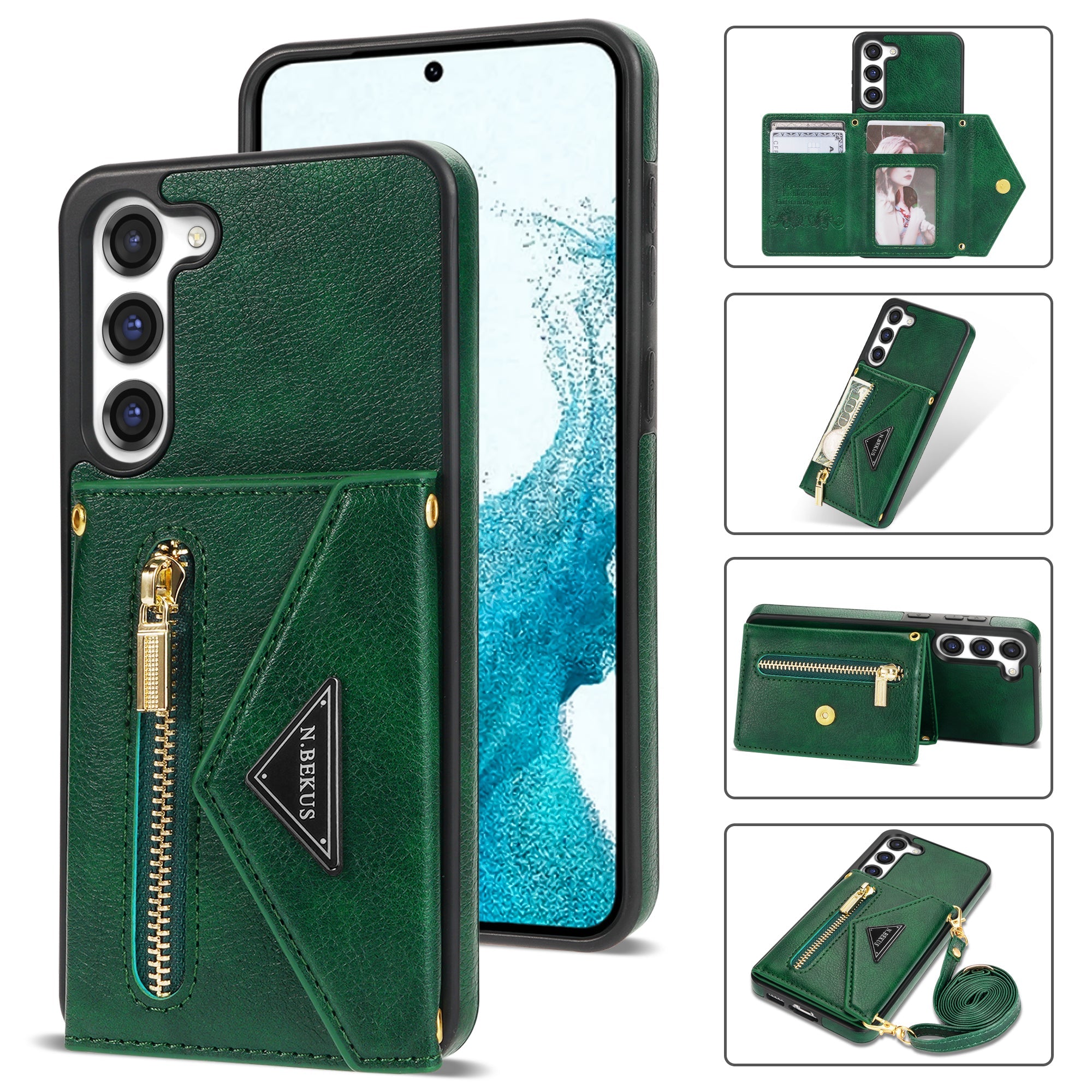 Samsung Galaxy S23 Plus lanyard 2 in 1 Leather card bag case card slots
