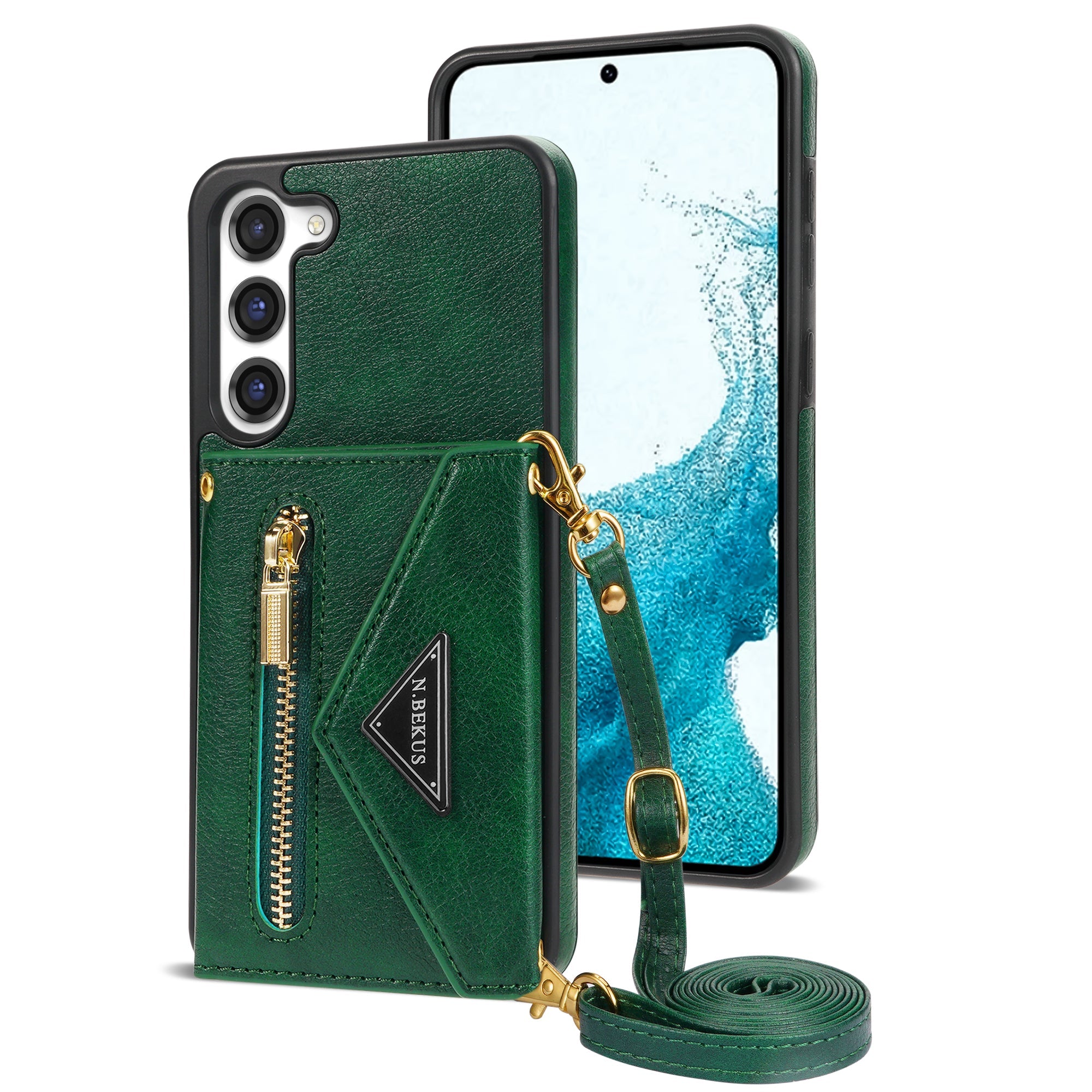 Samsung Galaxy S23 Plus lanyard 2 in 1 Leather card bag case card slots