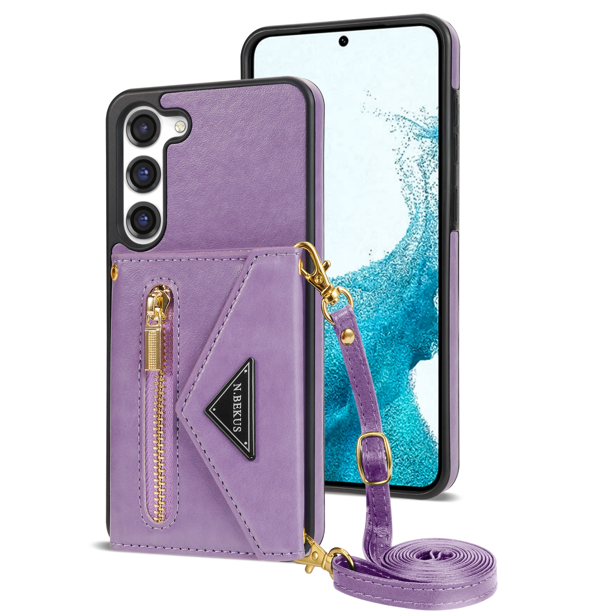 Samsung Galaxy S23 lanyard 2 in 1 Leather card bag case card slots
