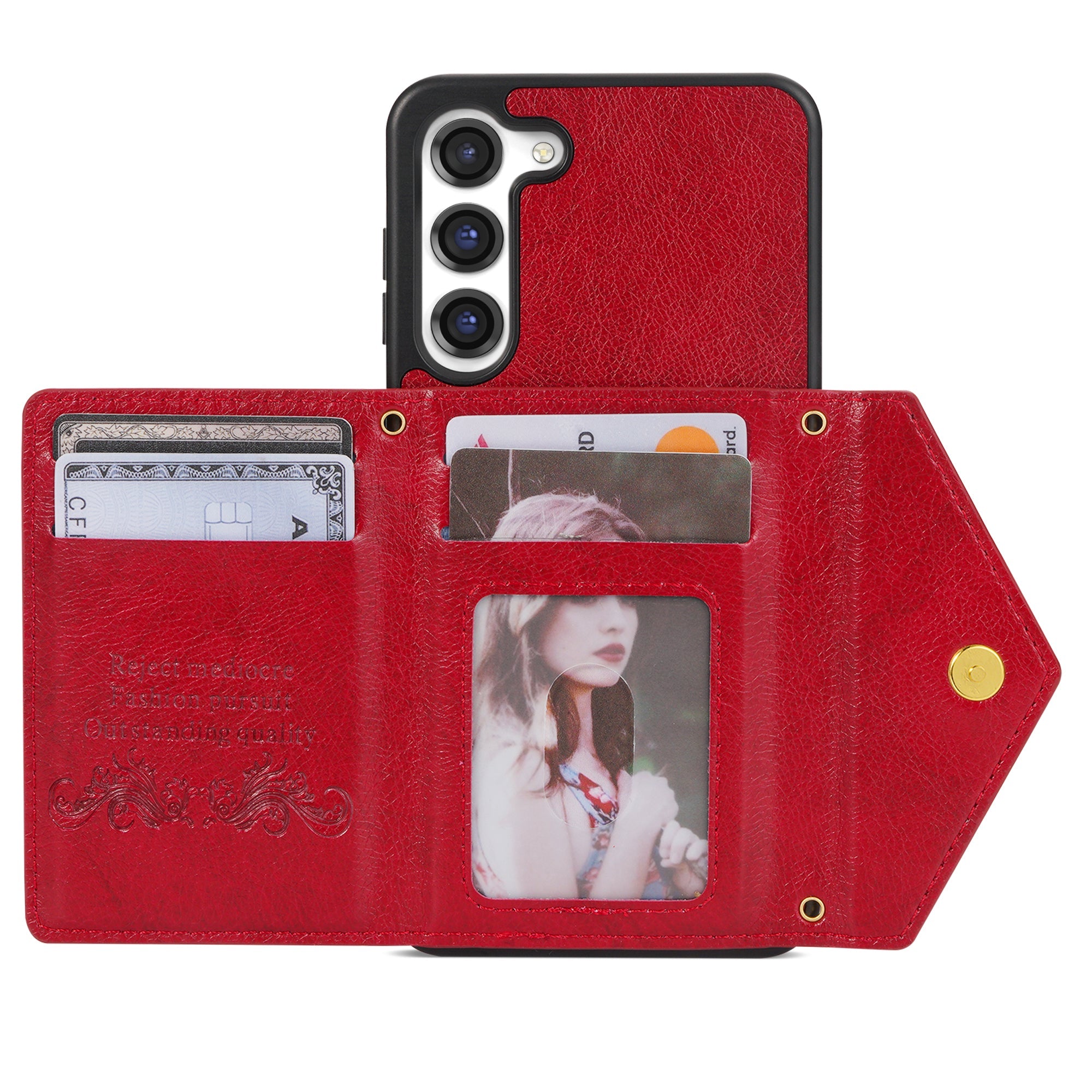 Samsung Galaxy S23 Plus lanyard 2 in 1 Leather card bag case card slots
