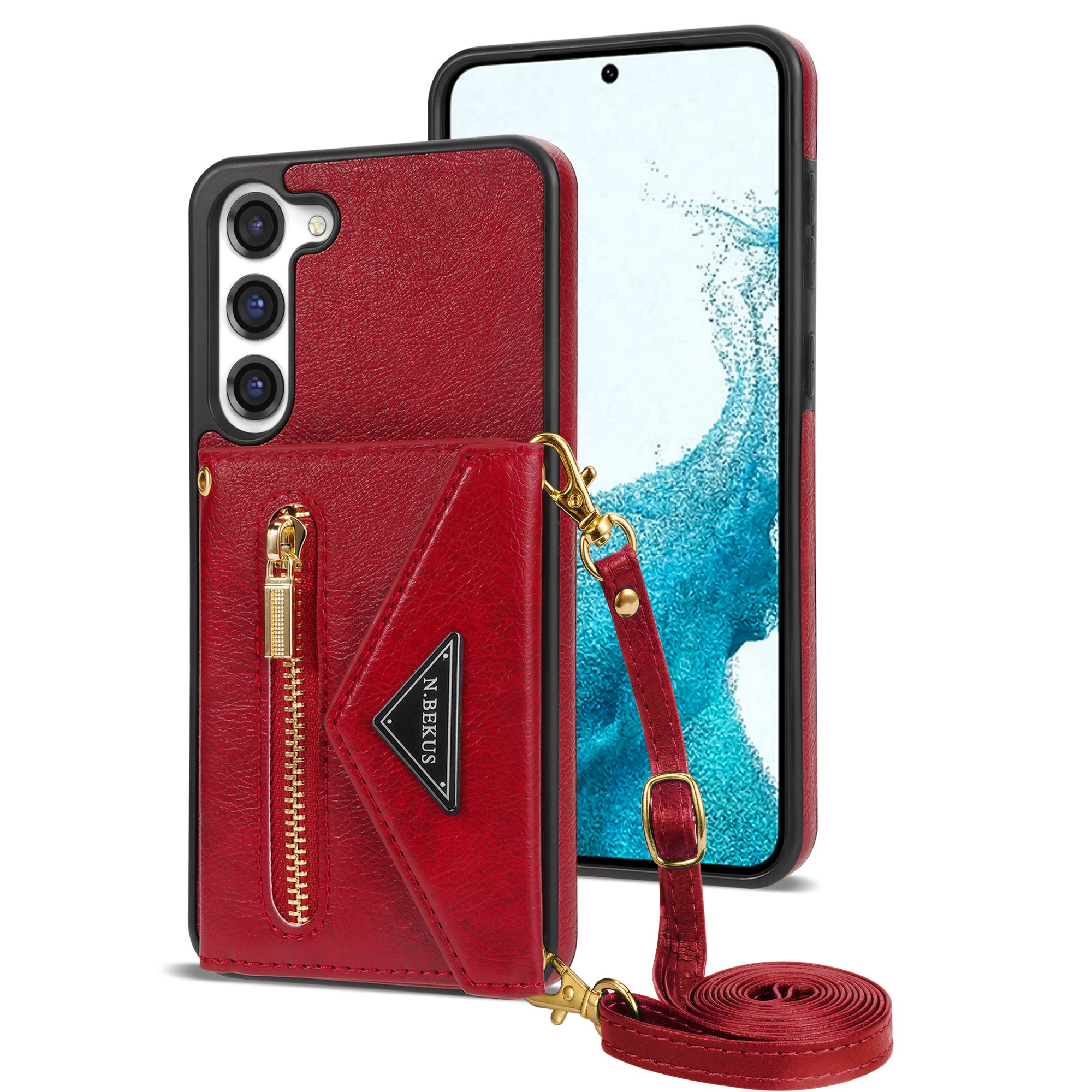Samsung Galaxy S23 lanyard 2 in 1 Leather card bag case card slots