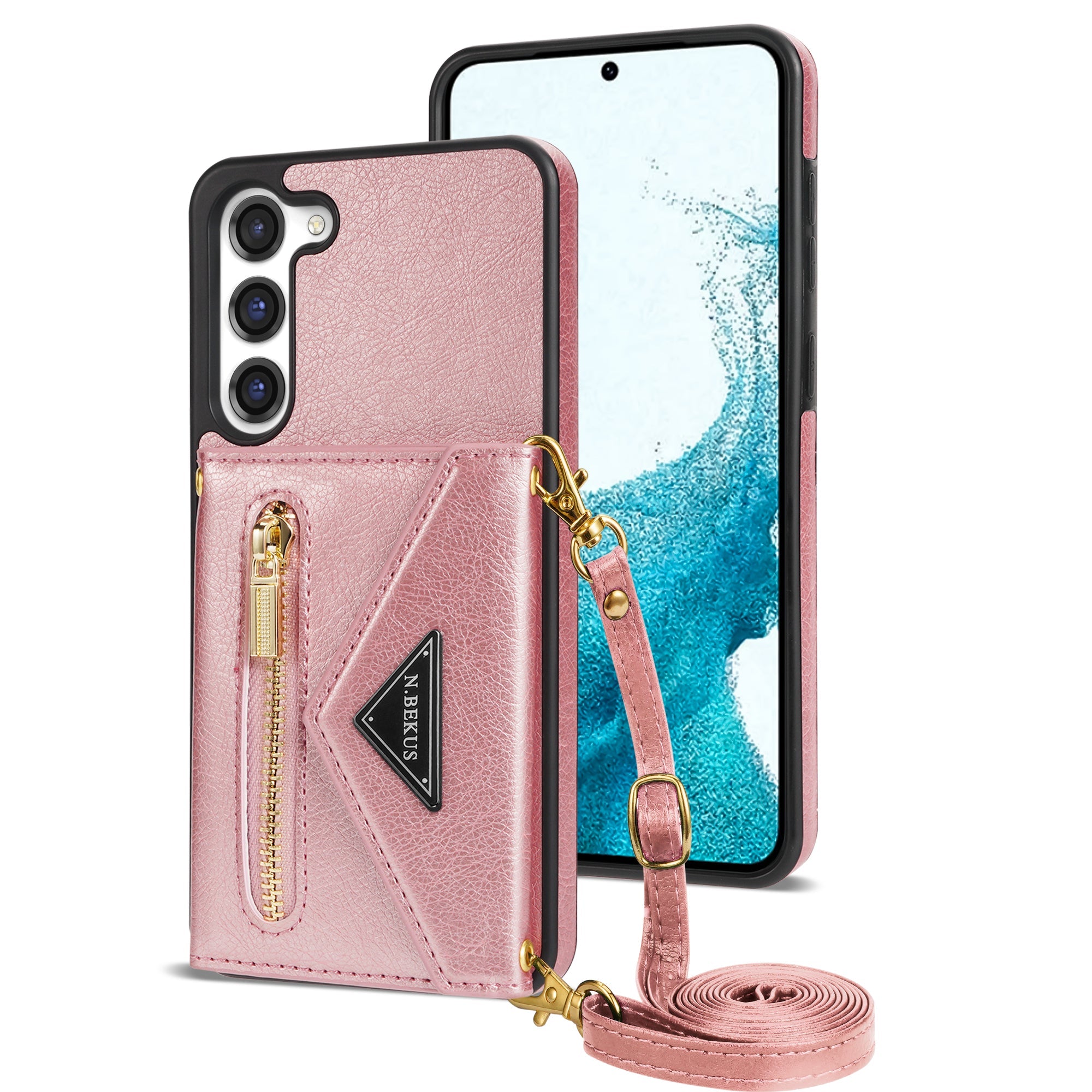 Samsung Galaxy S23 Plus lanyard 2 in 1 Leather card bag case card slots