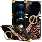 Samsung Galaxy S23 Plus TPU luxury shiny leopard fashion case with Kickstand