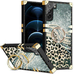 Samsung Galaxy S23 TPU luxury shiny leopard fashion case with Kickstand
