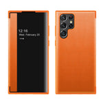 Samsung Galaxy S23 UItra Side window flap Smart  leather cover Case