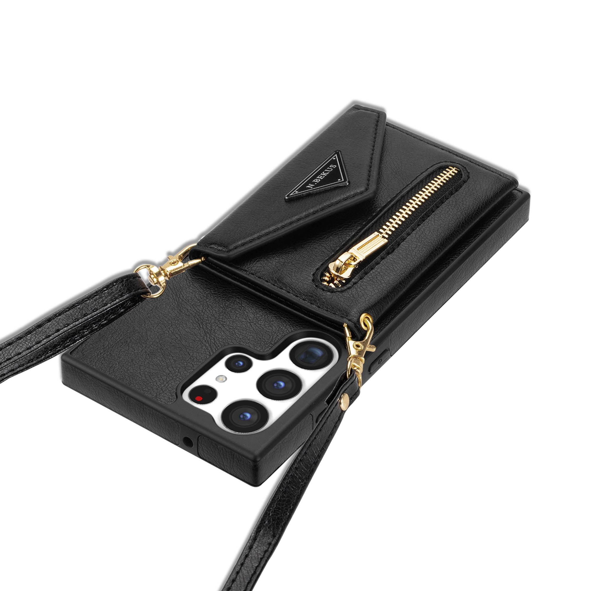 Samsung Galaxy S23 Ultra lanyard 2 in 1 Leather card bag case card slots