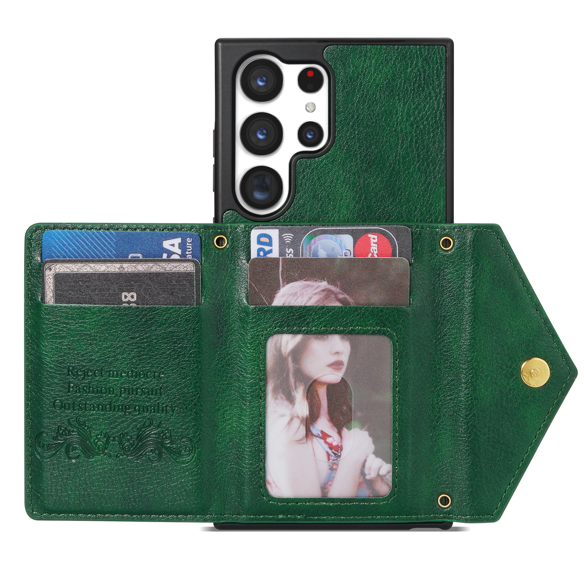 Samsung Galaxy S23 Ultra lanyard 2 in 1 Leather card bag case card slots