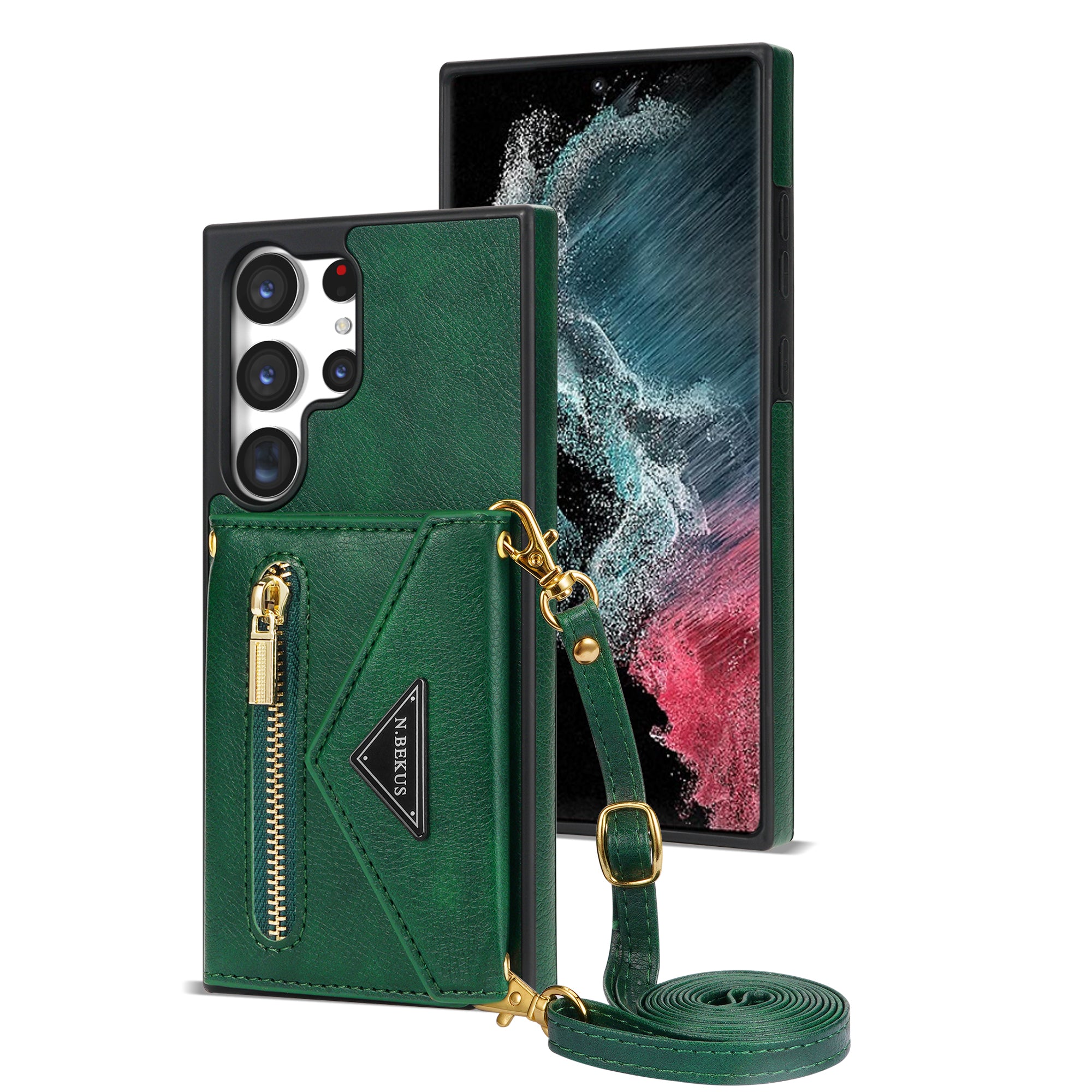 Samsung Galaxy S23 Ultra lanyard 2 in 1 Leather card bag case card slots