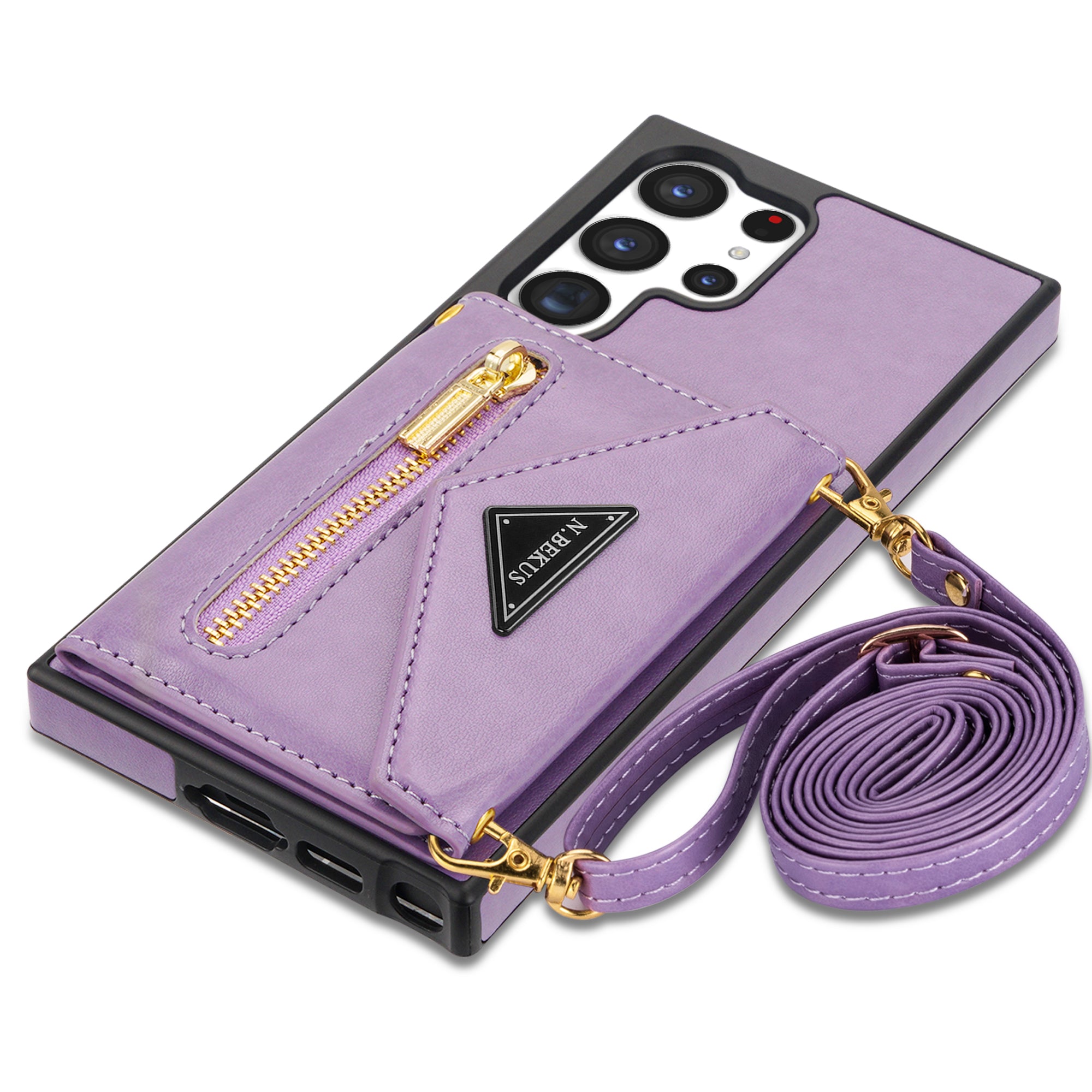 Samsung Galaxy S23 Ultra lanyard 2 in 1 Leather card bag case card slots