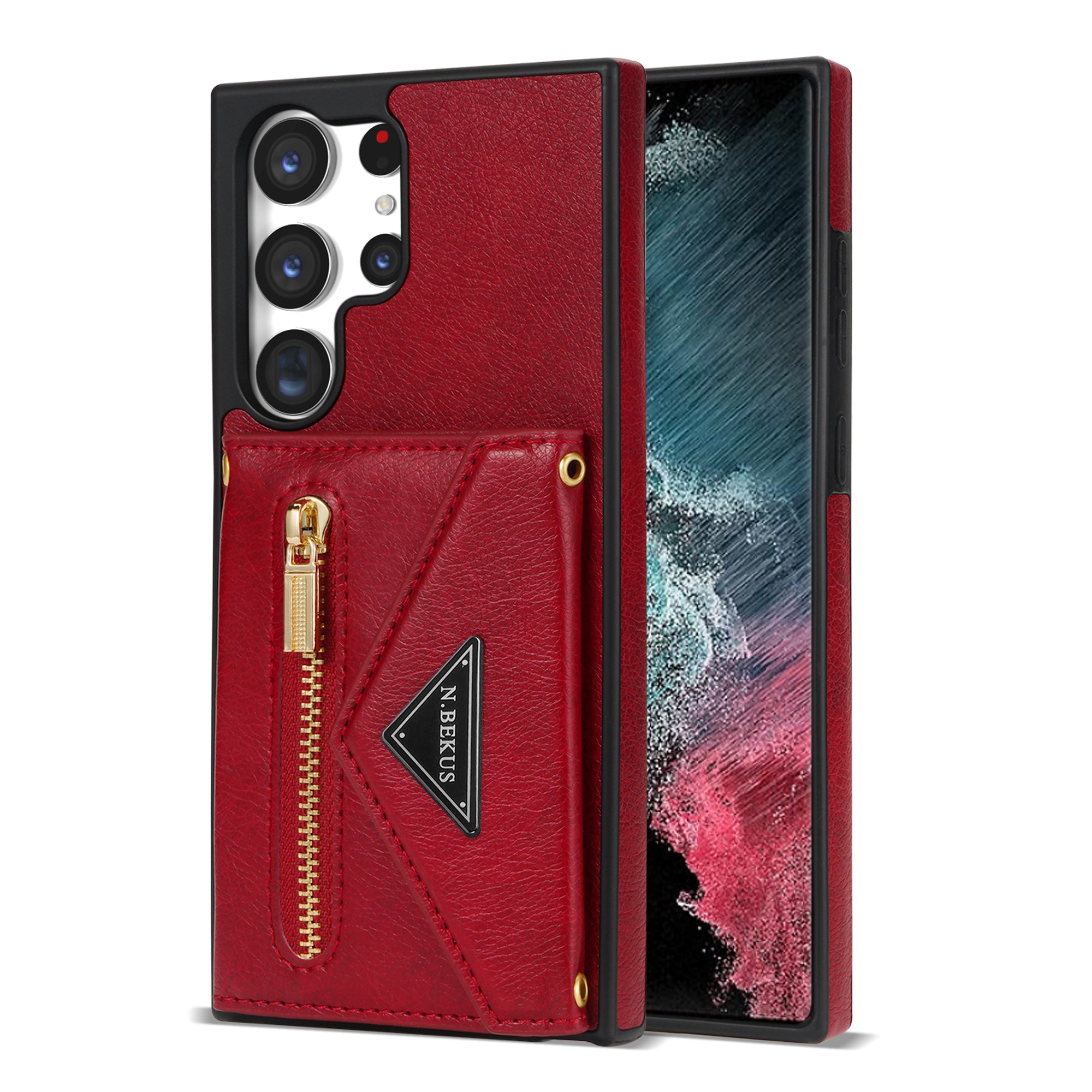 Samsung Galaxy S23 Ultra lanyard 2 in 1 Leather card bag case card slots