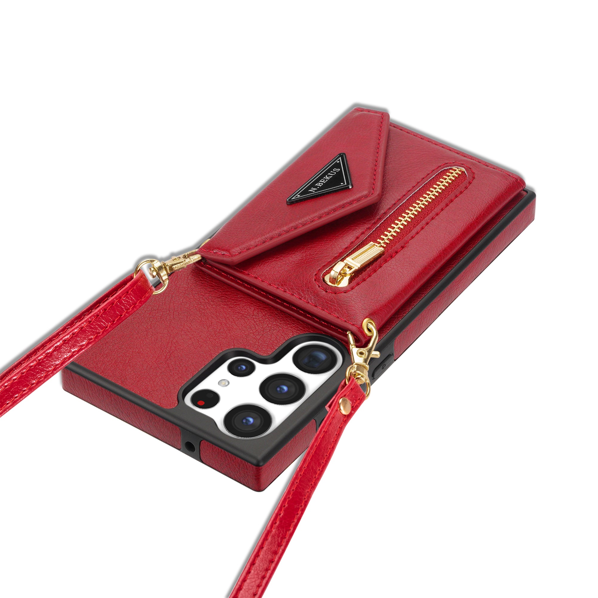 Samsung Galaxy S23 Ultra lanyard 2 in 1 Leather card bag case card slots