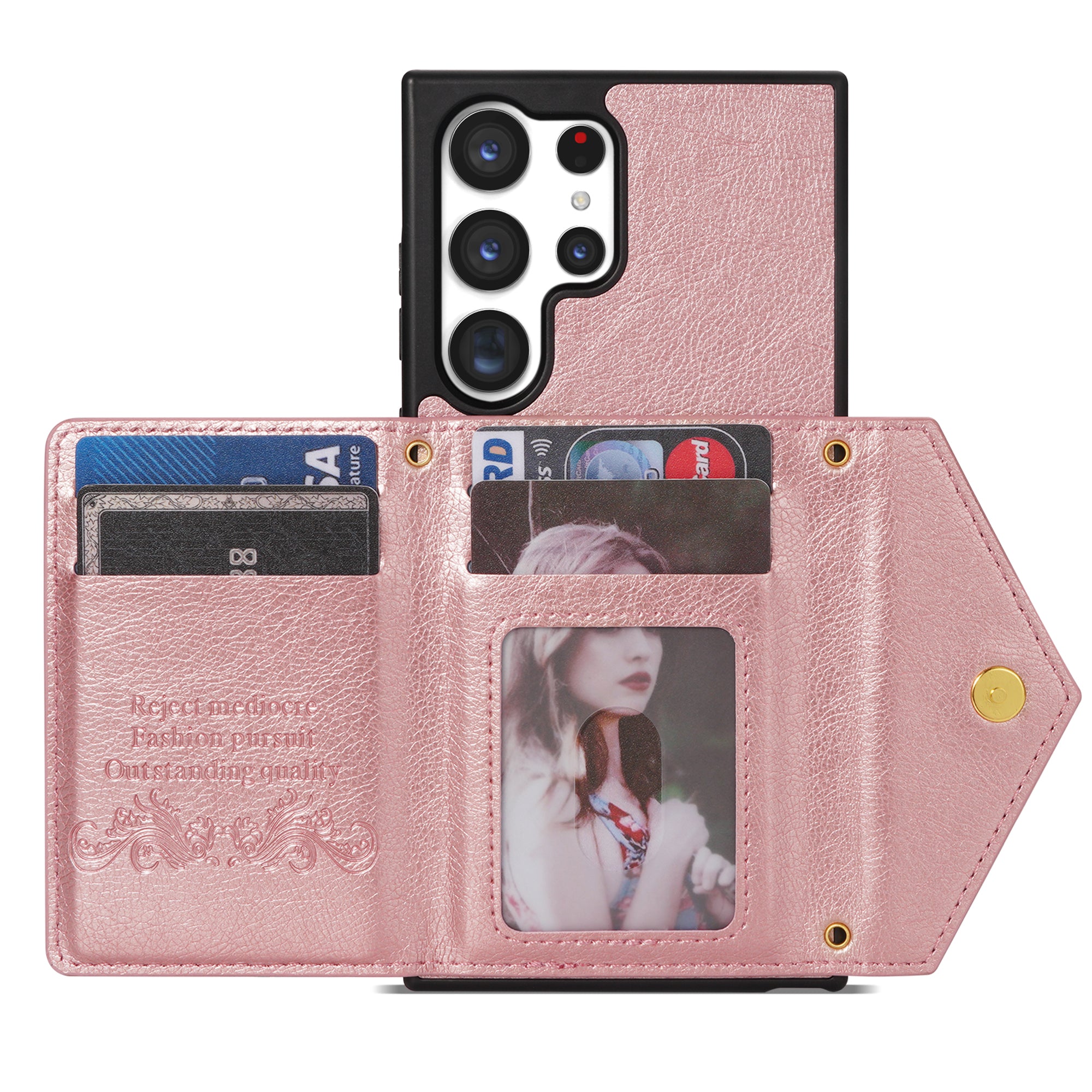 Samsung Galaxy S23 Ultra lanyard 2 in 1 Leather card bag case card slots