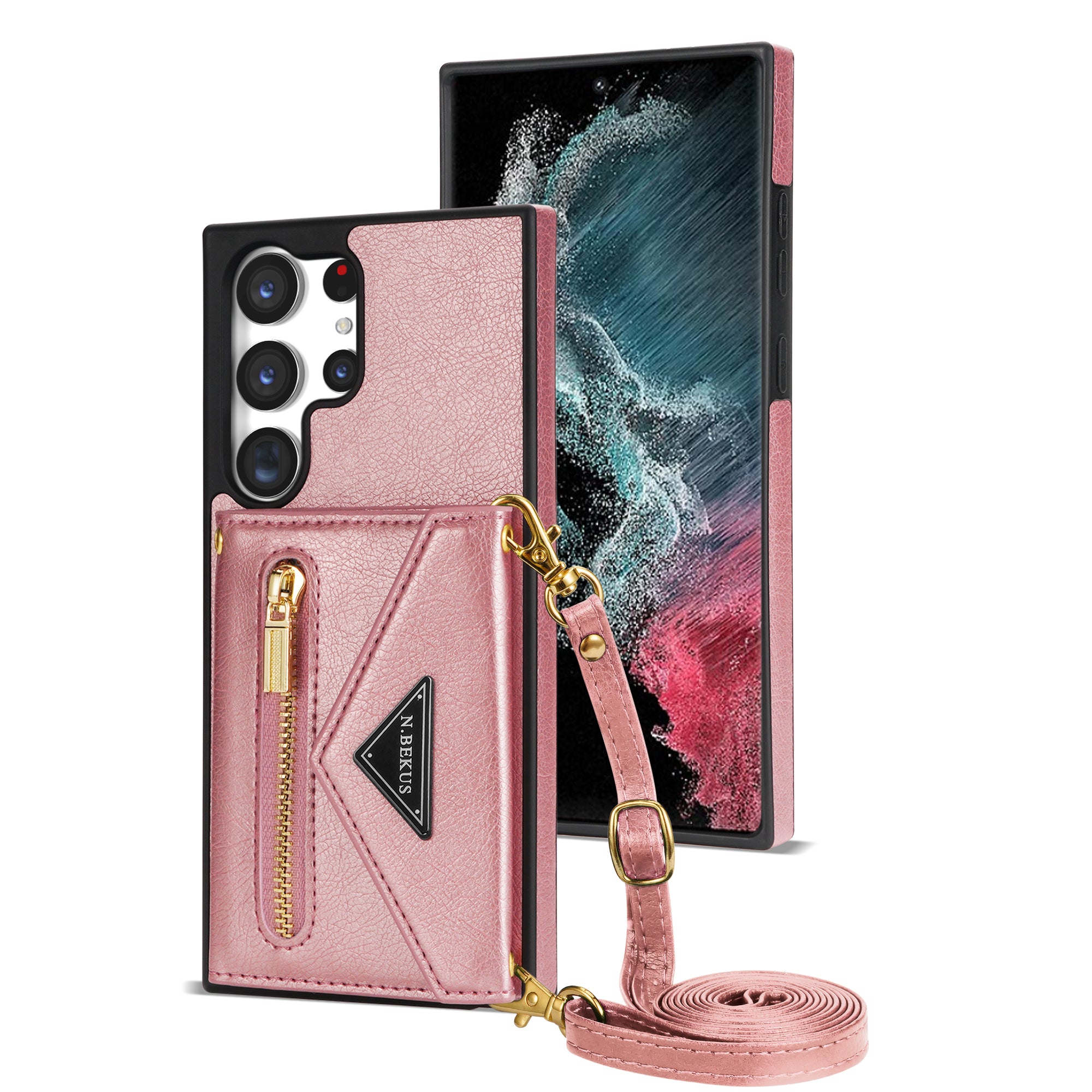 Samsung Galaxy S23 Ultra lanyard 2 in 1 Leather card bag case card slots